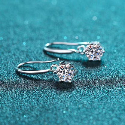 🔥Hot Sale💎Elegant Six-Prong Moissanite Earrings with Secure Hook