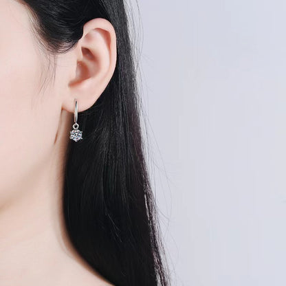 🔥Hot Sale💎Elegant Six-Prong Moissanite Earrings with Secure Hook