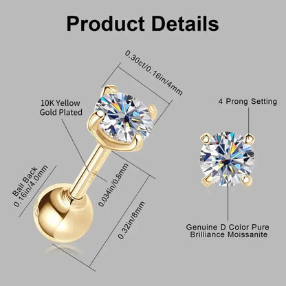 🔥Hot Sale🔥Brilliant 4-Prong Moissanite Stud Earrings💎